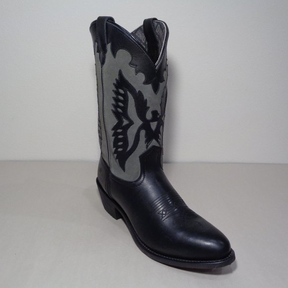 Dingo Size 10 M SILVERLAKE Black Leather Cowboy Western Boots New Men's Shoes - Picture 4 of 13